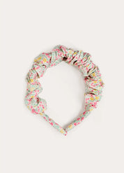 Adelaide Floral Scrunchie Hairband in Pink Hair Accessories from Pepa London