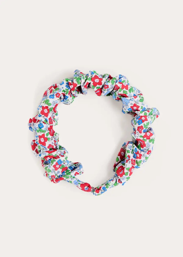 Emilia Floral Scrunchie Hairband in Red HAIR ACCESSORIES from Pepa London