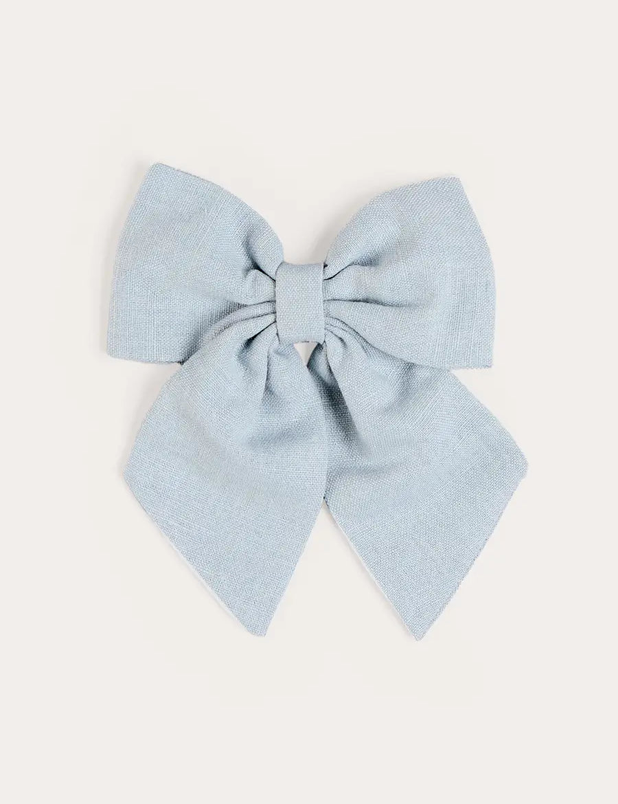 Large Bow Hair Clip in Sky Blue Hair Accessories from Pepa London