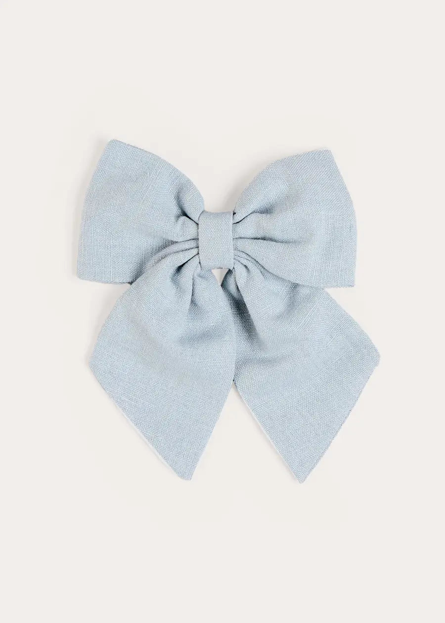 Large Bow Hair Clip in Sky Blue Hair Accessories from Pepa London