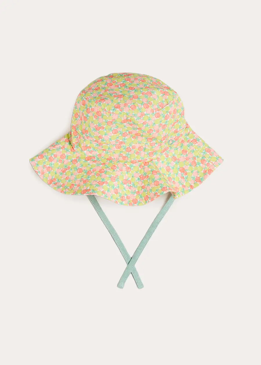 Annie Apple Print Beach Hat in Green (S-L) Accessories from Pepa London