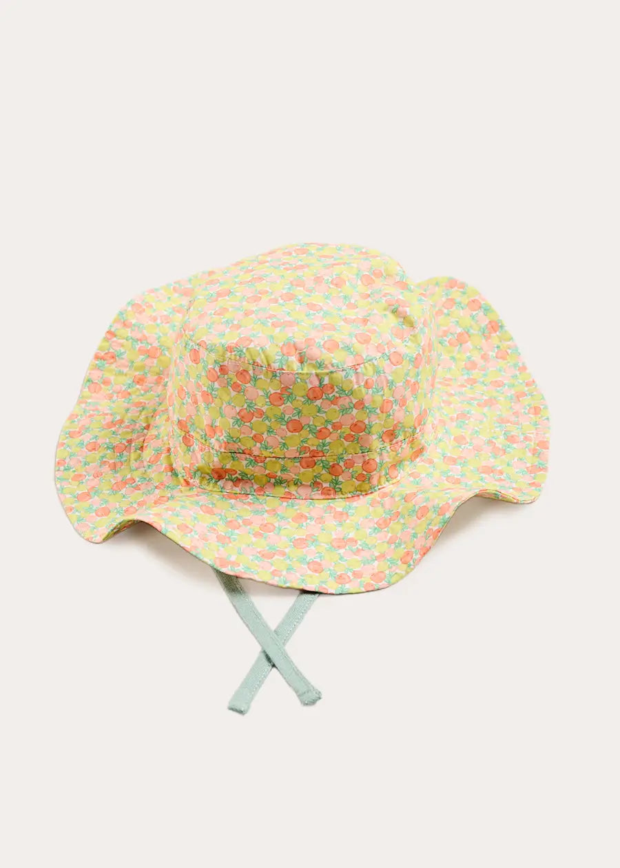 Annie Apple Print Beach Hat in Green (S-L) Accessories from Pepa London