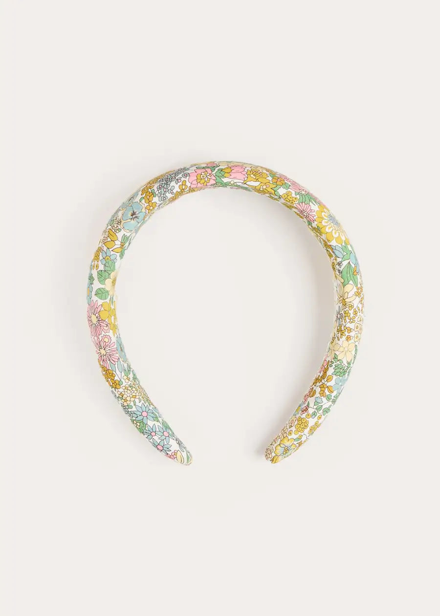 Charlotte Floral Padded Hairband in Green Hair Accessories from Pepa London