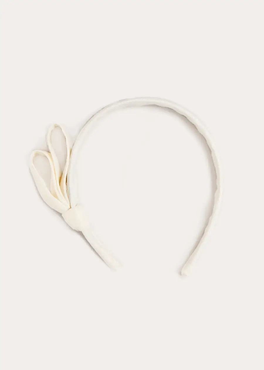 Pleated Flower Girl Hairband in Ivory Hair Accessories from Pepa London