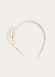 Pleated Flower Girl Hairband in Ivory Hair Accessories from Pepa London