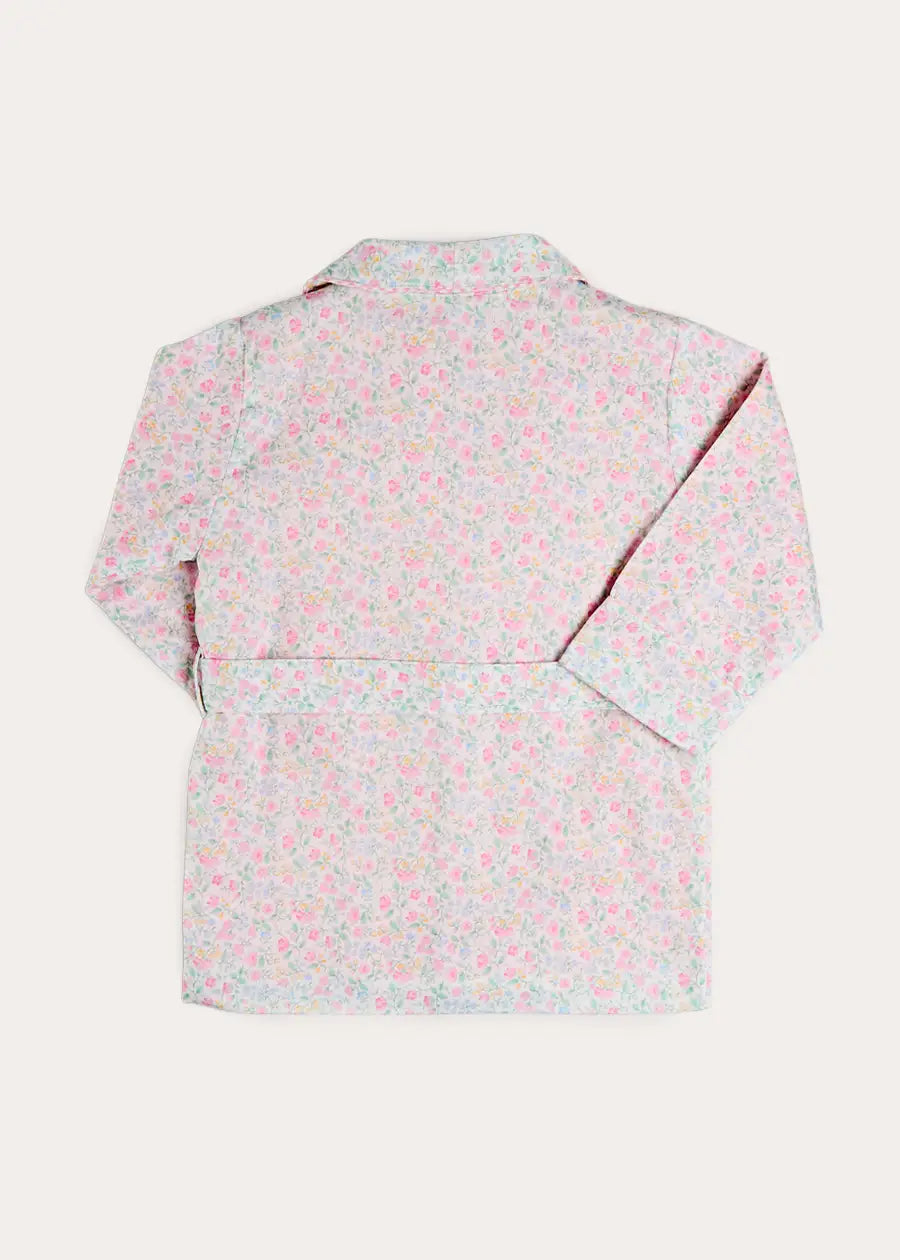 Harriet Floral Light Weight Dressing Gown in Pink (2- 10yrs) Nightwear from Pepa London