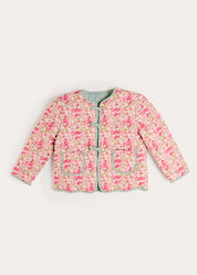 Margret Floral Reversible Quilted Jacket in Pink (4-12yrs) Coats from Pepa London