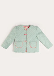 Margret Floral Reversible Quilted Jacket in Pink (4-12yrs) Coats from Pepa London