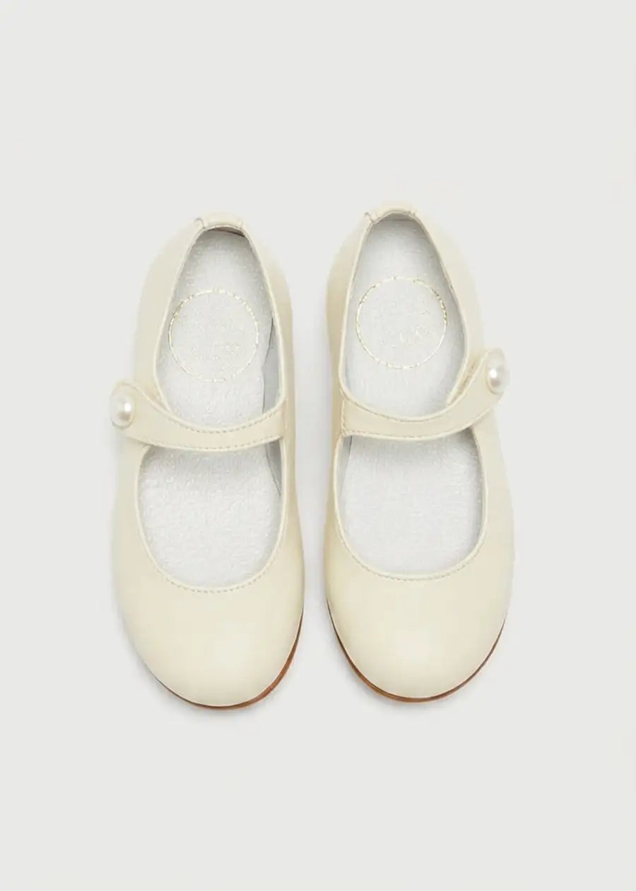 Leather Celebration Mary Jane Shoes in Ivory (20-34EU) SHOES from Pepa London