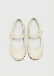 Leather Celebration Mary Jane Shoes in Ivory (20-34EU) SHOES from Pepa London