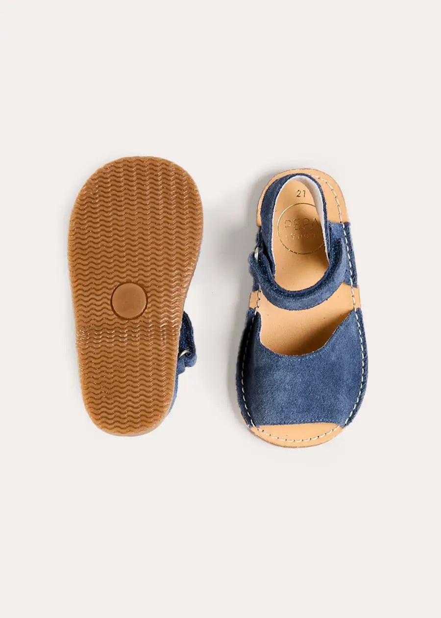 Open Toe Suede Sandals in Navy (21-30EU) Shoes from Pepa London