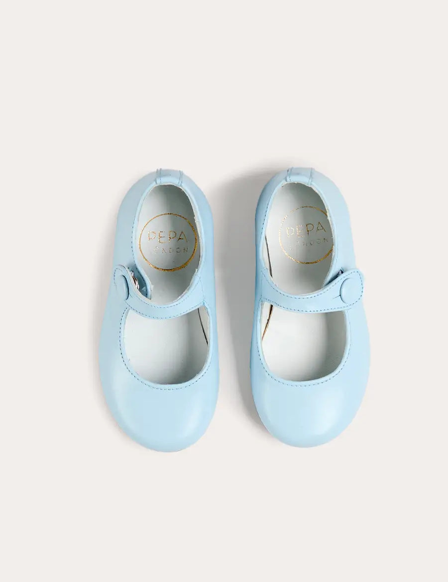 Leather Mary Jane Shoes in Sky Blue (24-35EU) Shoes from Pepa London