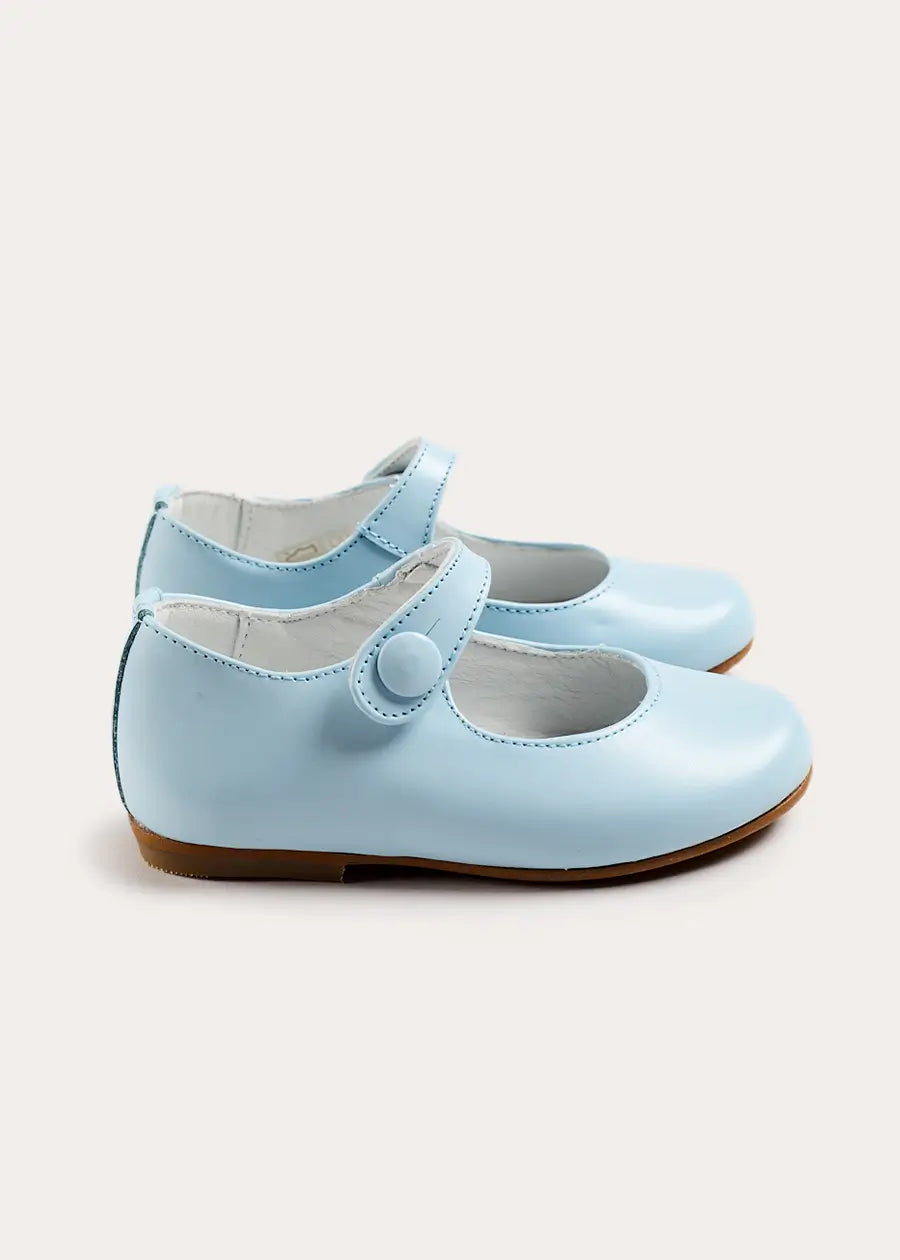 Leather Mary Jane Shoes in Sky Blue (24-35EU) Shoes from Pepa London