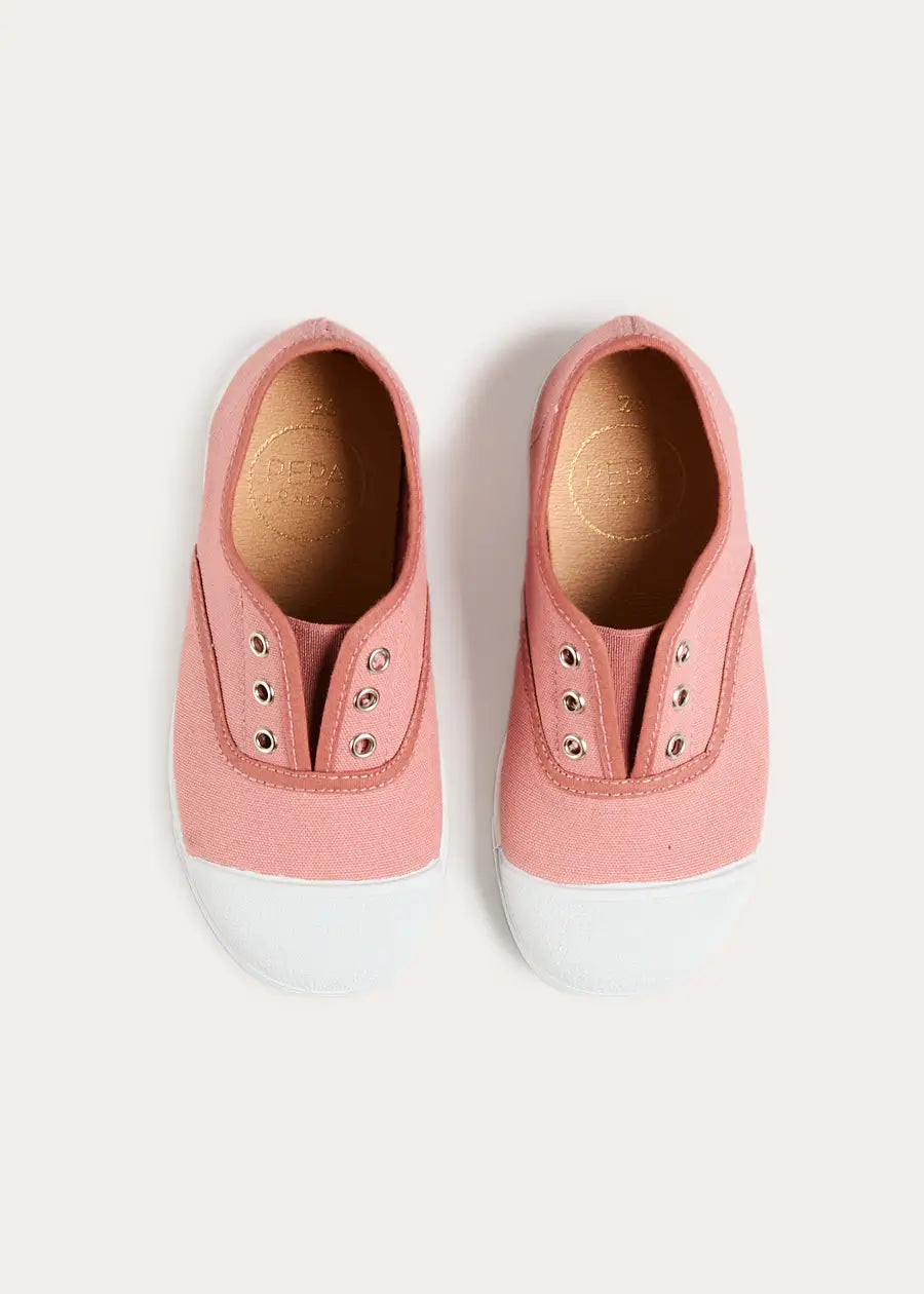 Canvas Plimsolls in Dusty Raspberry (21-36EU) Shoes from Pepa London