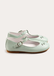 Petal Detail Charlotte Shoes in Mint (21-36EU) Shoes from Pepa London
