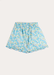 Leontyne Floral High Waisted Shorts in Blue Made with Liberty Fabric (2-12yrs) Shorts from Pepa London