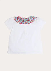 Emilia Floral Print Short Sleeve Top in Red (2-10yrs) TOPS & BODYSUITS from Pepa London