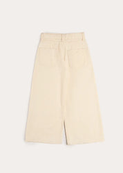 Soft Cotton Wide Leg Trousers in Cream (2-12yrs) Trousers from Pepa London