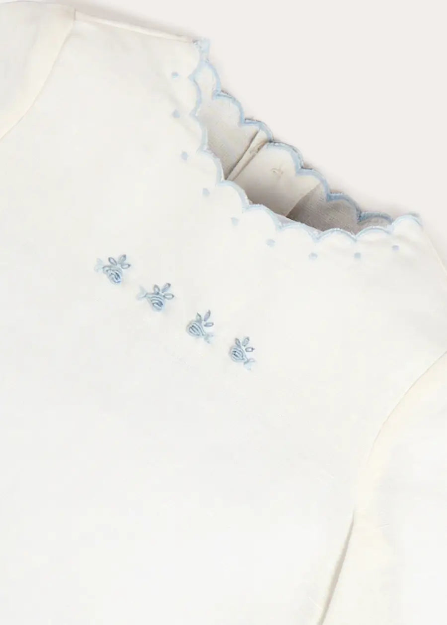 Whale Embroidered Scallop Edge Two Piece Set in Blue (1-6mths) Two Piece Set from Pepa London