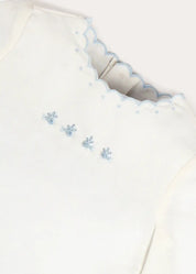 Whale Embroidered Scallop Edge Two Piece Set in Blue (1-6mths) Two Piece Set from Pepa London