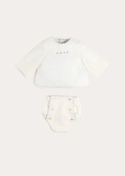 Whale Embroidered Scallop Edge Two Piece Set in Blue (1-6mths) Two Piece Set from Pepa London