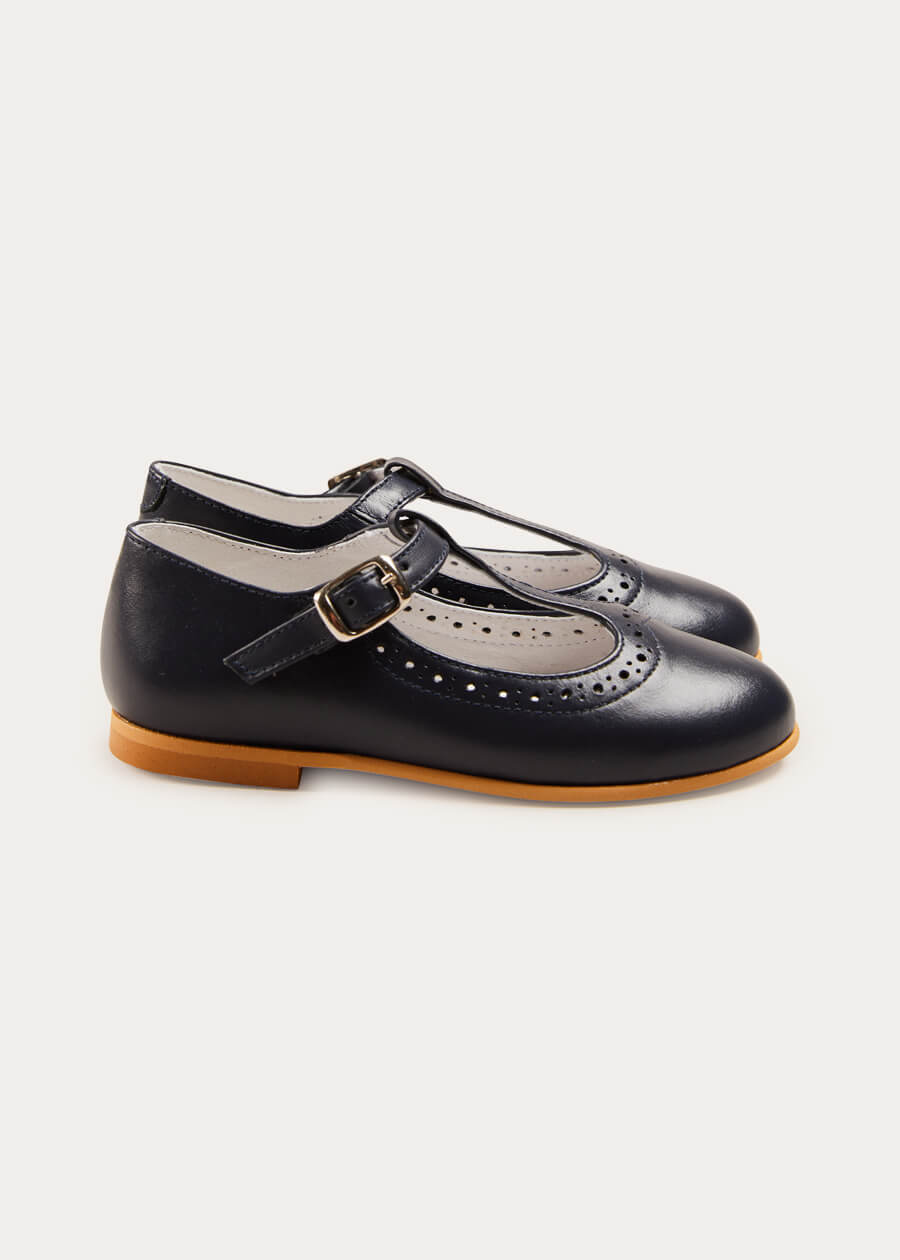 Leather Charlotte Shoes in Navy (24-34EU) SHOES  from Pepa London