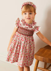 Margot Hand-Smocked Dress in Red Made with Liberty Fabric (12m-6yrs) DRESSES from Pepa London
