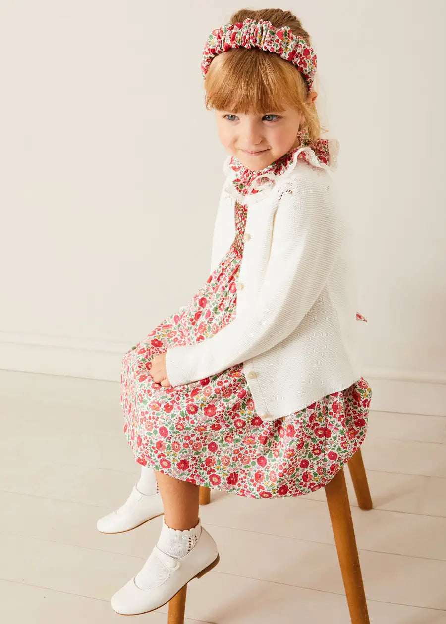 Margot Hand-Smocked Dress in Red Made with Liberty Fabric (12m-6yrs) DRESSES from Pepa London