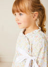 Clara Floral Bow Detail Dressing Gown in Green (18mths-10yrs) NIGHTWEAR from Pepa London