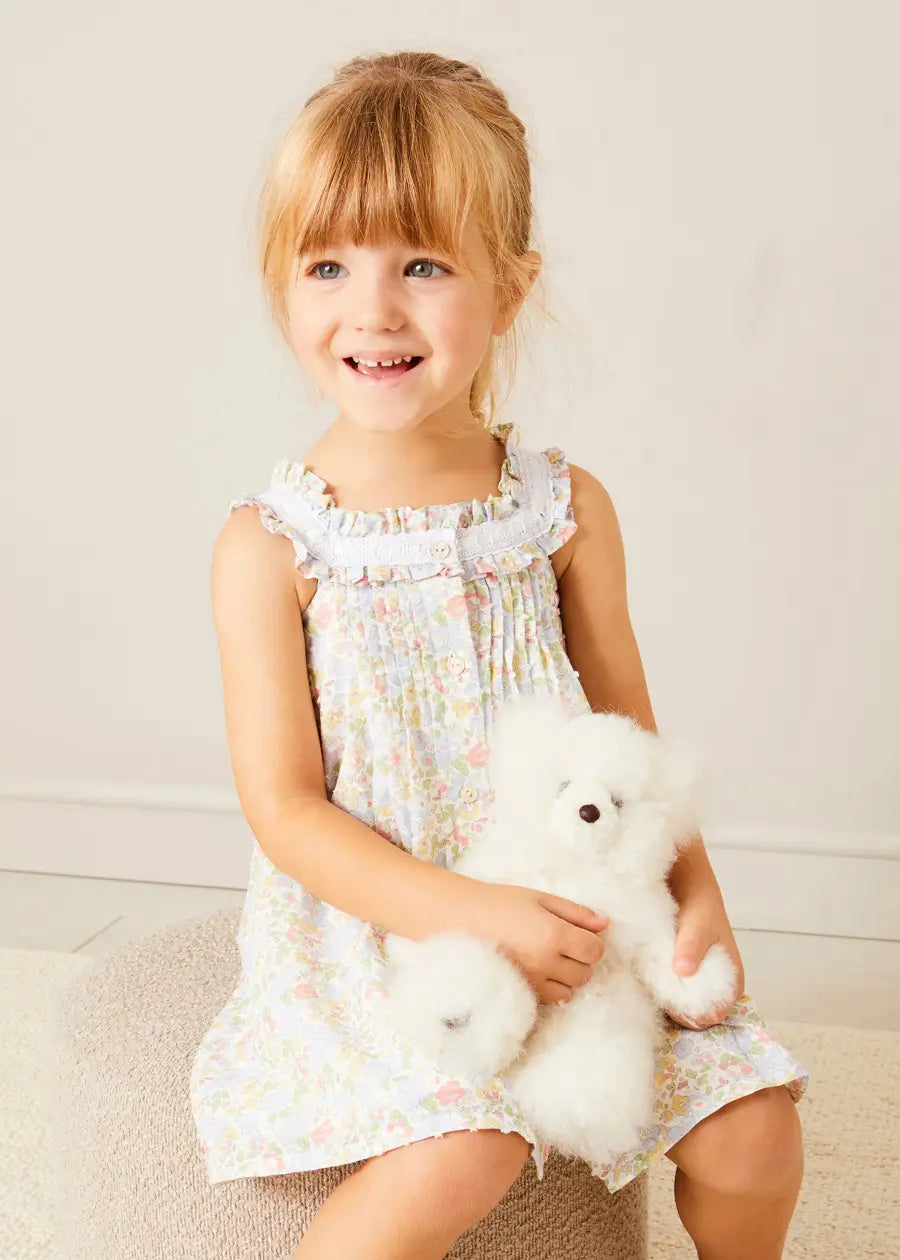 Clara Floral Frill Trim Night Dress in Green (18mths-10yrs) NIGHTWEAR from Pepa London