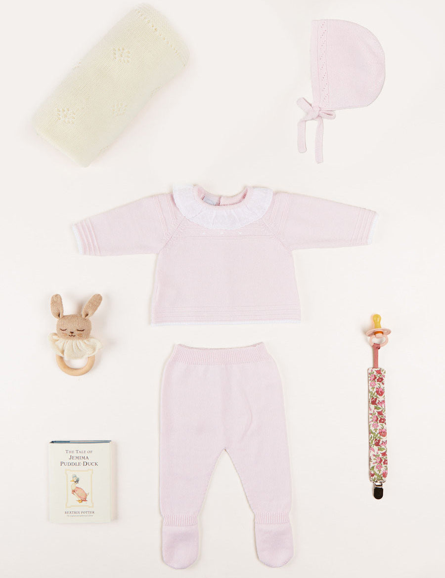 Dot Detail Knitted Gift Set in Pink Look from Pepa London