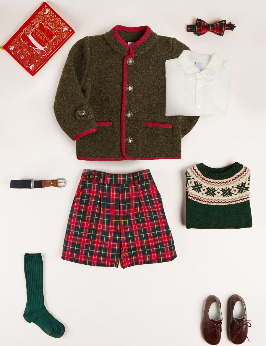 Belgravia Tartan Boy Gift Set in Red Look from Pepa London