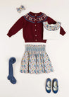 The Classic Burgundy Fair Isle Cardigan Girl Look Look  from Pepa London