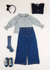 Soft Denim Wide Leg Trousers in Denim Blue (3-10yrs) Trousers  from Pepa London