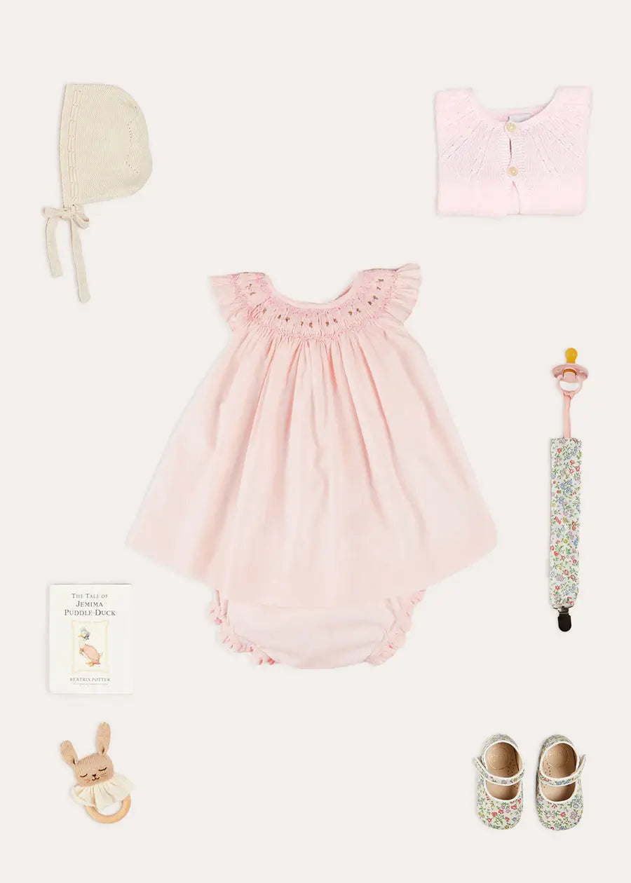 The Pink Hand Smocked Dress Newborn Look Look from Pepa London