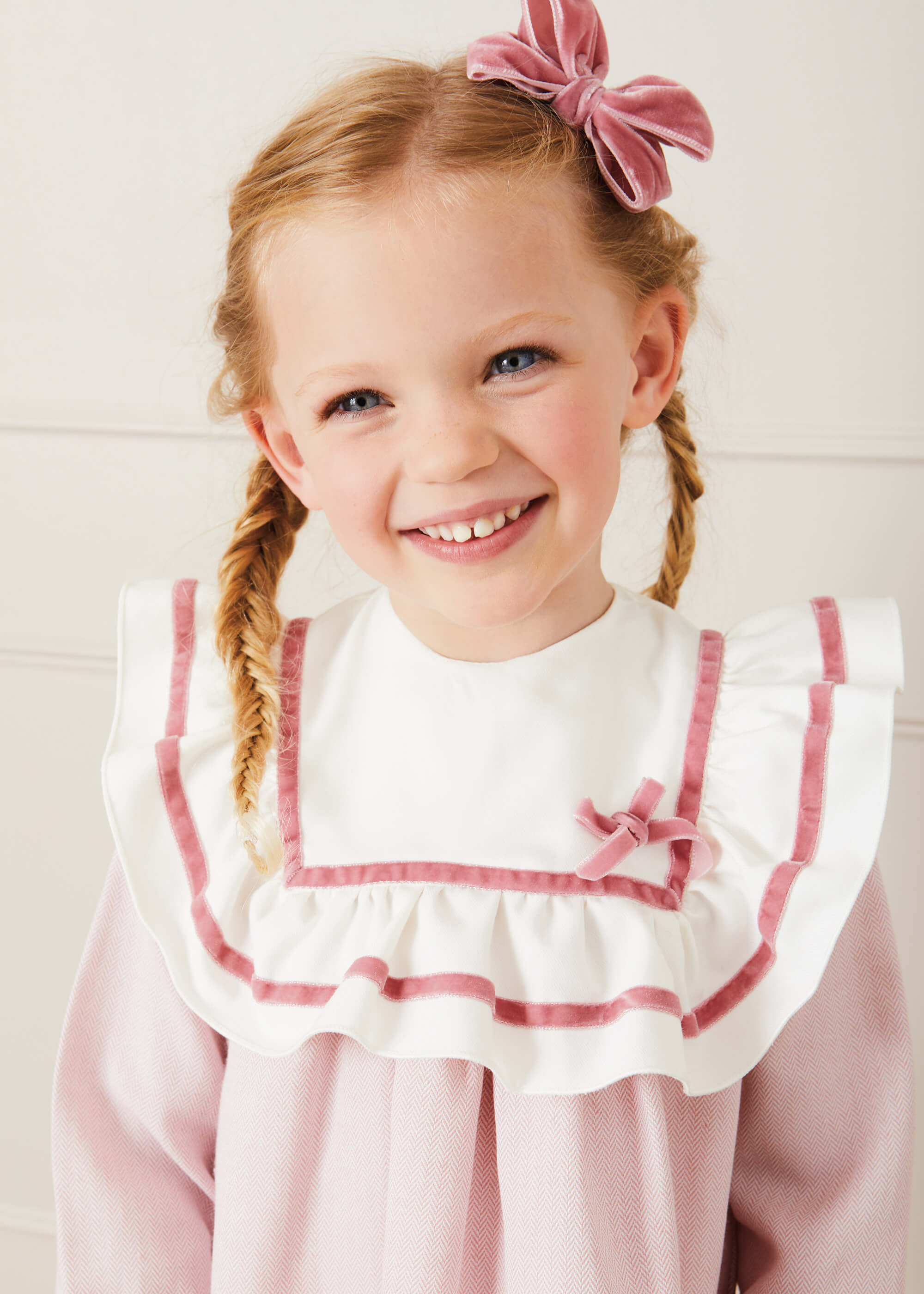 Velvet Big-Bow Clip in Pink Hair Accessories  from Pepa London