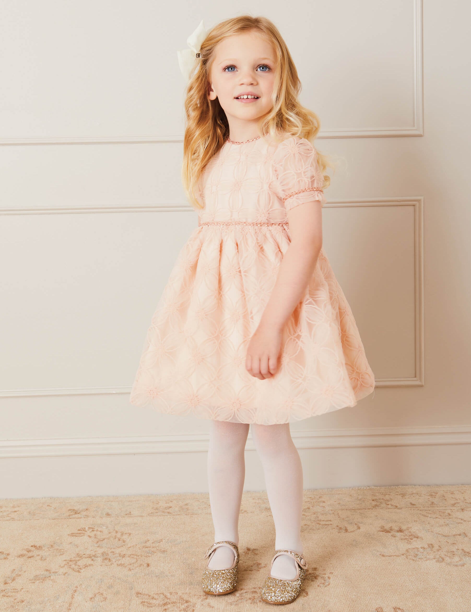 Floral Detail Party Dress In Pink (2-10yrs) DRESSES  from Pepa London