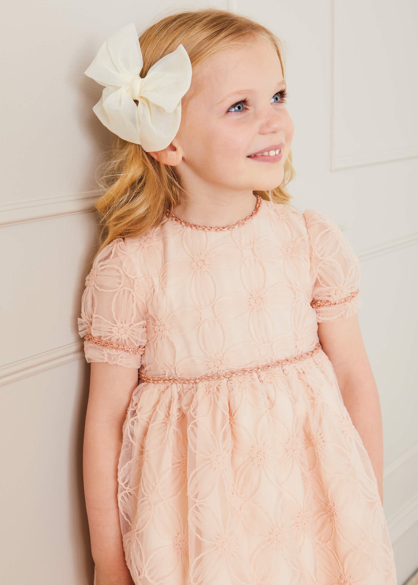 Floral Detail Party Dress In Pink (2-10yrs) DRESSES  from Pepa London