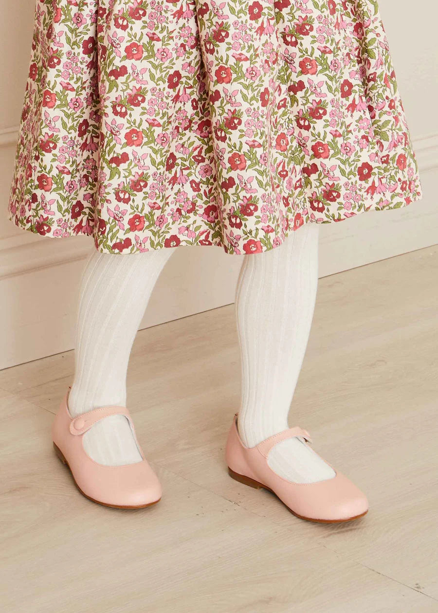 Daphne Floral Hand Smocked Double Breasted Dress in Pink (18mths-10yrs) Dresses  from Pepa London