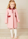 Single Breasted Scallop Detail Coat in Pink (2-10yrs) Coats  from Pepa London