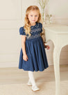 The French Blue Hand Smocked Dress Baby Girl Look Look  from Pepa London