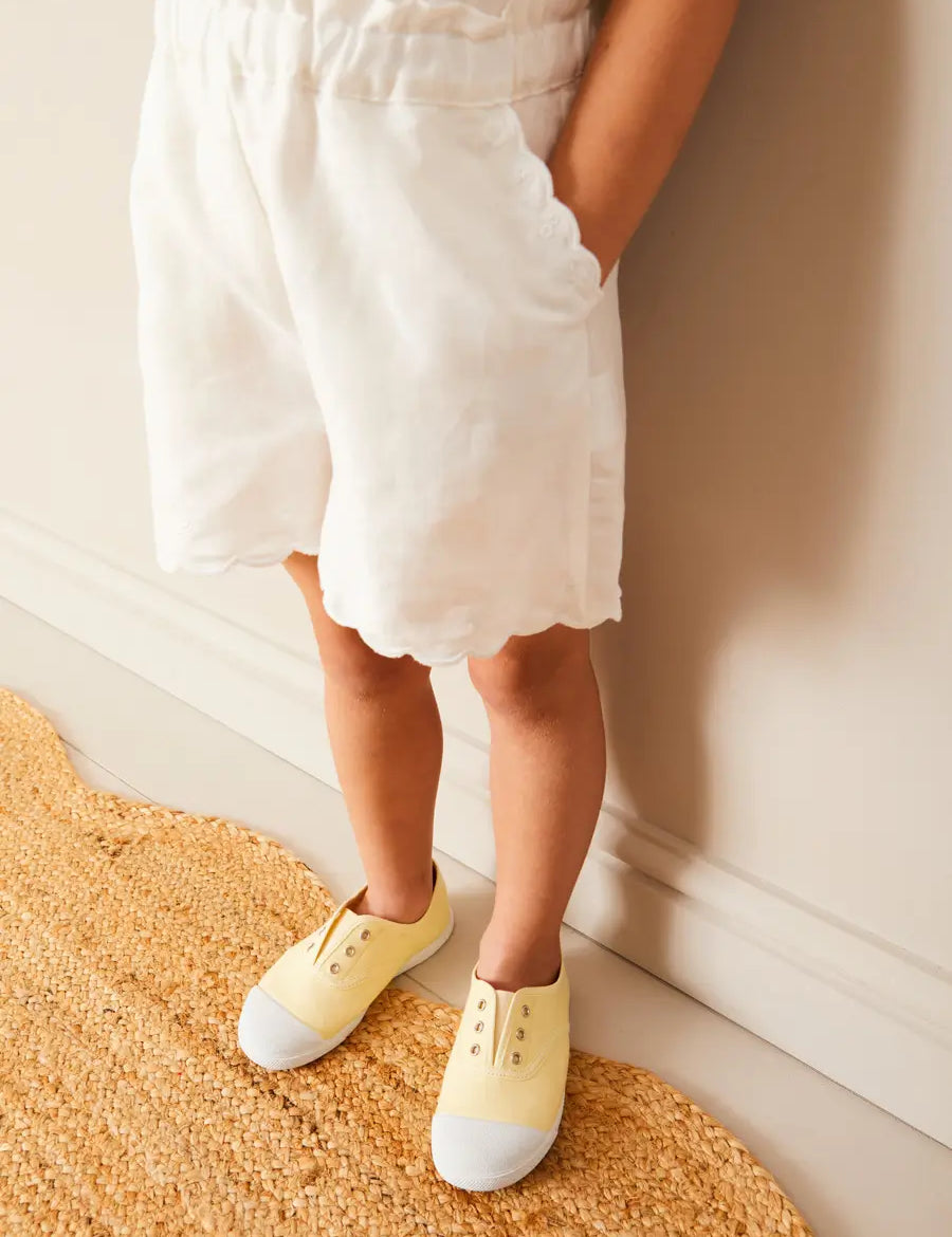 Canvas Plimsolls in Cream (20-35EU) SHOES from Pepa London
