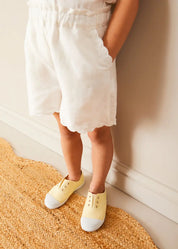 Canvas Plimsolls in Cream (20-35EU) SHOES from Pepa London