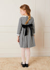 Gingham Ruffle Collar Back Bow Dress In Black (2-10yrs) DRESSES  from Pepa London