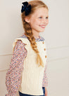Cable Detail Button Up Knitted Vest In Cream (4-10yrs) KNITWEAR  from Pepa London