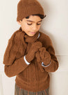 Cable Detail Knitted Hat in Brown (S-L) Accessories  from Pepa London