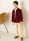 The Corduroy Burgundy Quilted Jacket Boy Look Look  from Pepa London