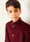 Velvet Mao Collar Blazer in Burgundy (4-10yrs) Coats  from Pepa London