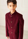 Velvet Mao Collar Blazer in Burgundy (4-10yrs) Coats  from Pepa London