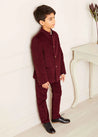 Velvet Mao Collar Blazer in Burgundy (4-10yrs) Coats  from Pepa London